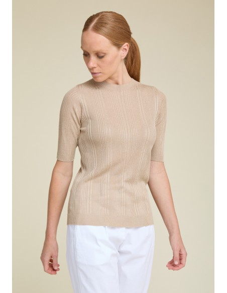 PESERICO_RIBBED_SWEATER_WITH_SHORT_SLEEVES_MARIONA_FASHION_CLOTHING_WOMAN_SHOP_ONLINE_S99323F18